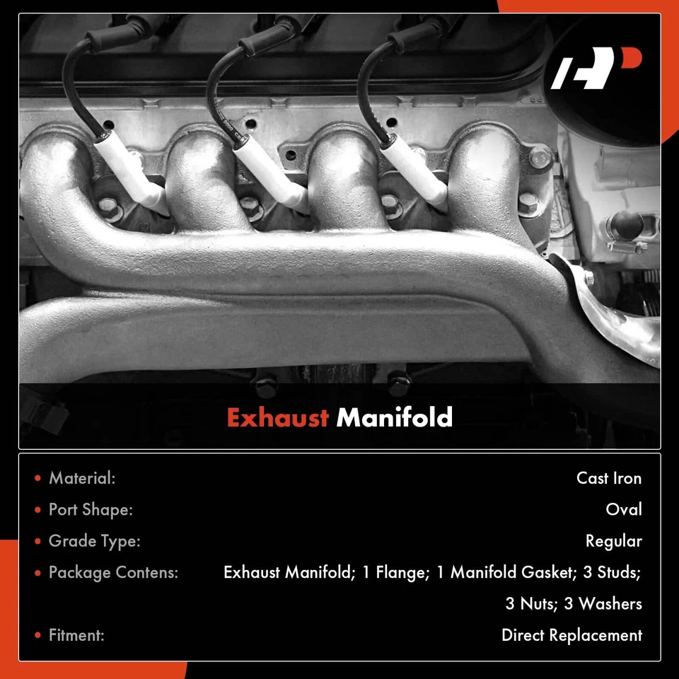 Coletor de escape direito com gaxeta para Chevrolet C10 Suburban Impala K10 Pickup - Imagem 2 de 4