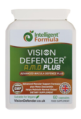 VISION DEFENDER AMD PLUS: Enhanced AREDS2 Formel veganes Supplement (60 Kapseln)