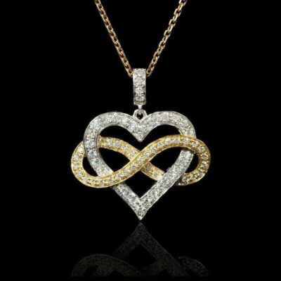 2Ct Lab Created Diamond Round Heart Pendant 14K Yellow Gold Plated Free Chain