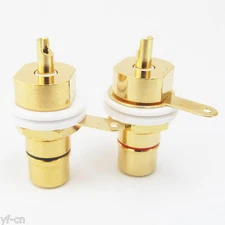 100pcs CMC Gold Plated RCA Female Phono Jack Panel Mount Chassis Connector