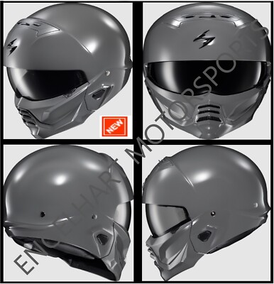 Scorpion EXO Covert 2 Cement Gray Full Face To 3/4 Motorcycle Helmet