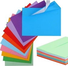 50 Pack Colored Envelopes 5x7 for Mailing, A7 for Invitations, Greeting Cards