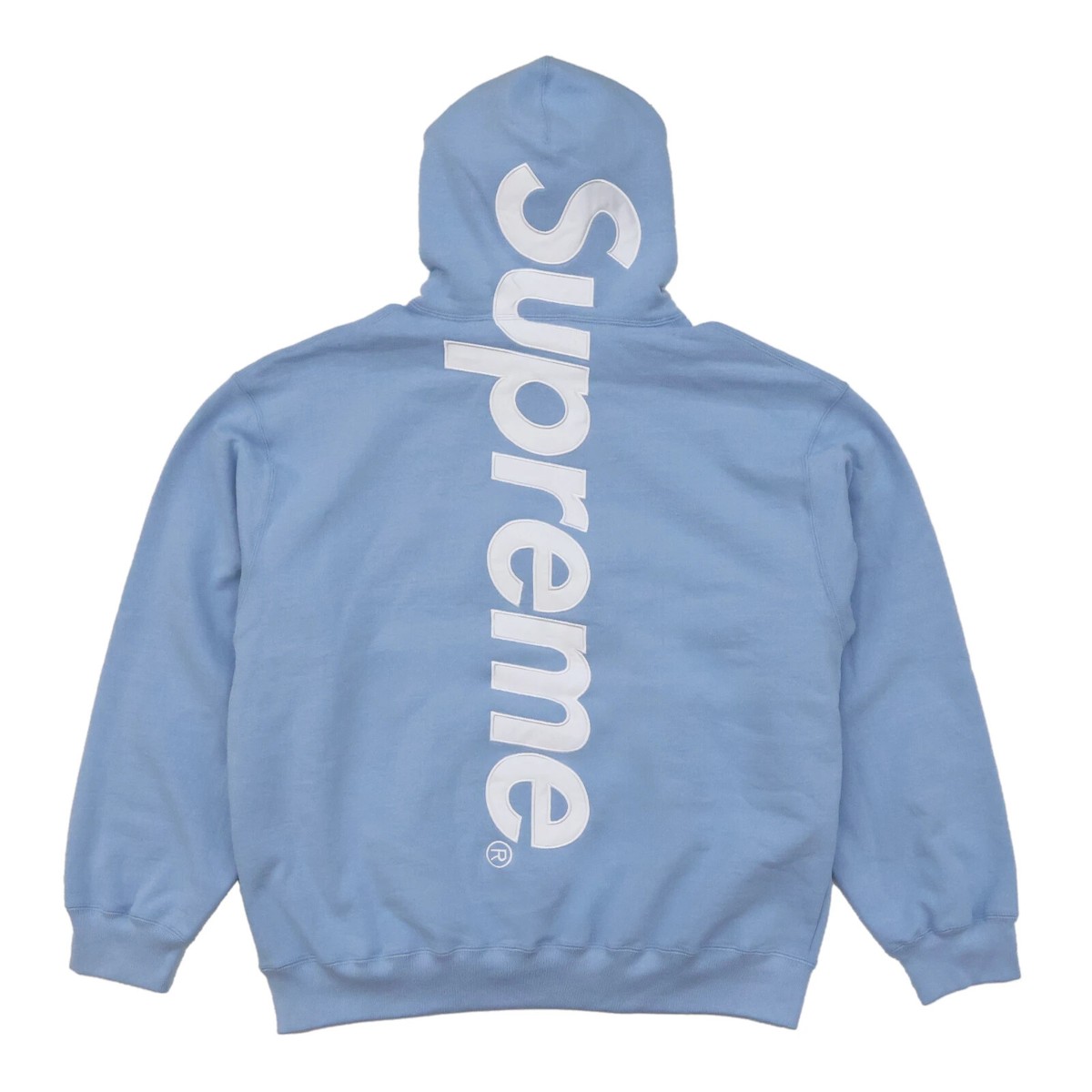 Supreme Satin Applique Hooded Sweatshirt Light Blue | eBay