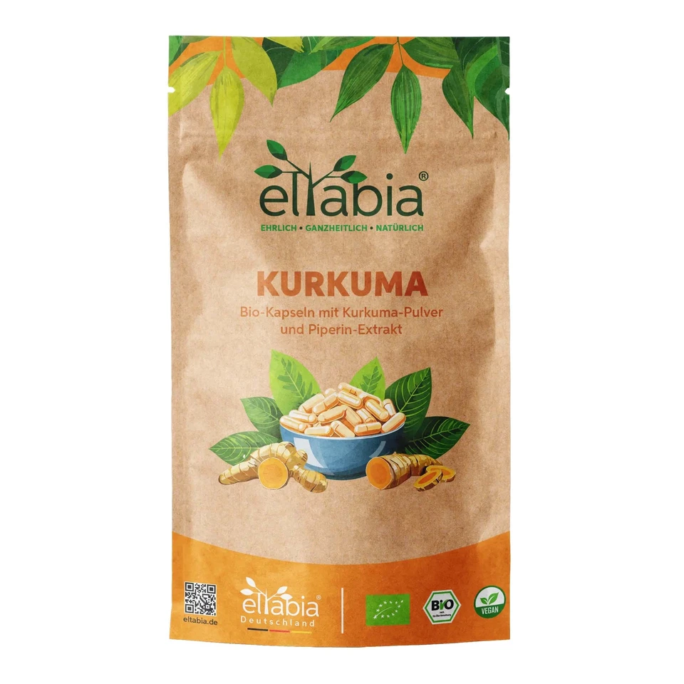 ELTABIA Organic Turmeric Capsules | Curcumin & Piperine High Dose 1500mg Daily Dose Turmeric