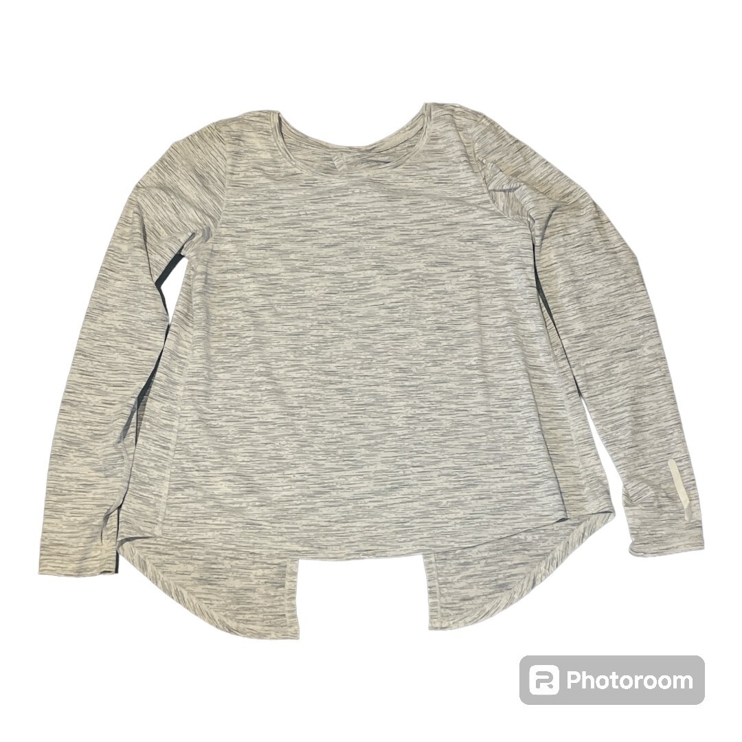 Zyia Active White Gray Split Back Long Sleeve Top… - image 4