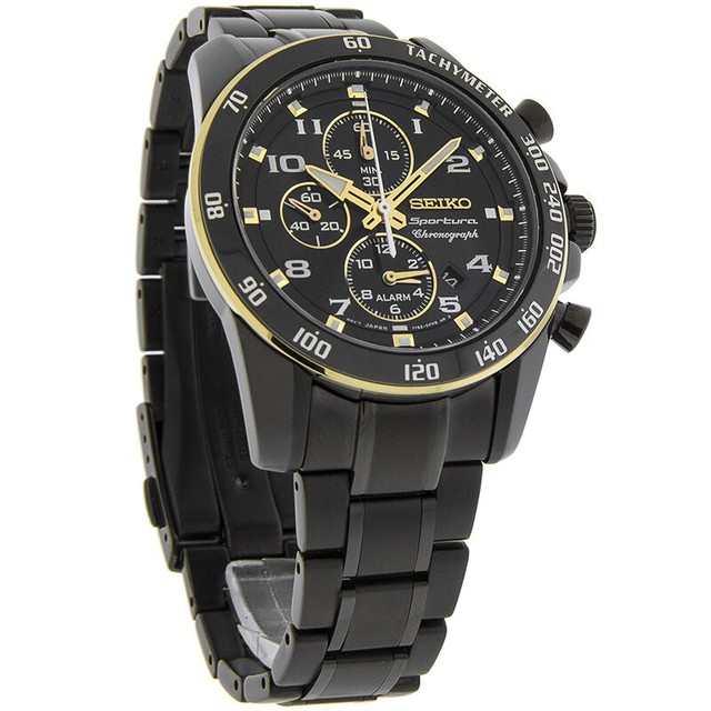 seiko sportura chronograph leather strap