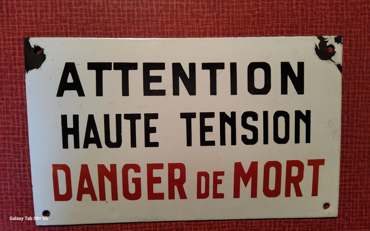 Panneau Vintage "Poste De Transformation - Défense De Pénétrer - Danger De Mort" En Aluminium