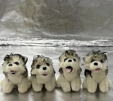 VTG Legends Siberian Husky Full Body 5" Plush Keychain Lot Of 4 Dog Sled Y2K