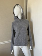 GAP Women's Heather Gray Hooded Fleece Sweatshirt w/ Plush Lined Hood Sz S
