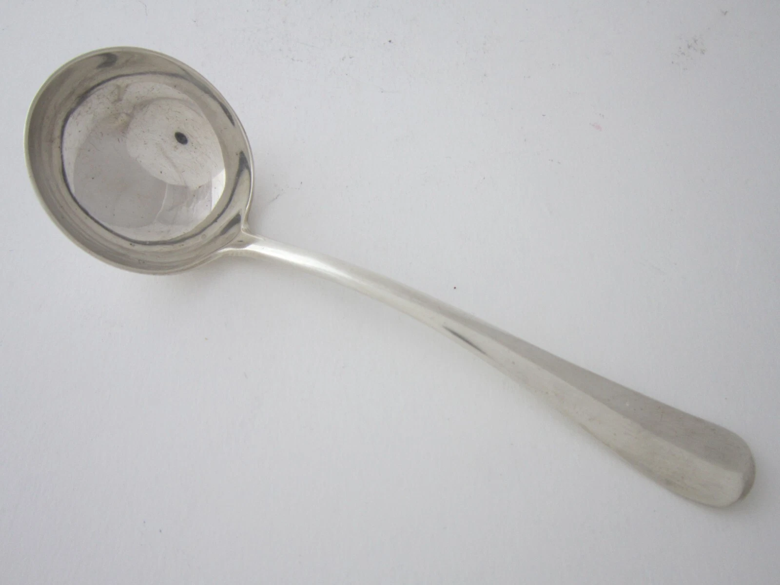 Antique Sterling Silver Rat Tail Sauce Ladle - 1938 by Josiah Williams & Co.