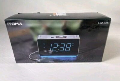 Itoma Alarm Clock Radio with Bluetooth Speaker, FM Radio, Dual Alarm with Snooze