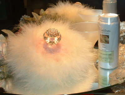 Papaya Mango Mingle ~ 6 oz Perfumed Dusting Powder w/ Puff & Stand by Renditions