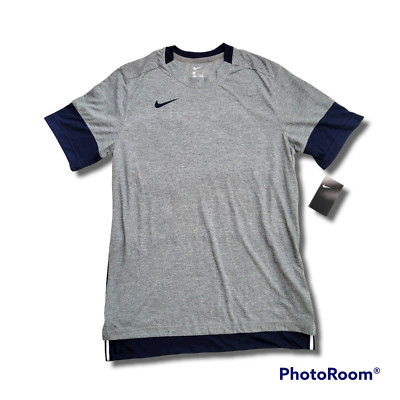 Nike DriFit Short Sleeve Player Top Warm-Up Practice Grey Football Soccer CI4545