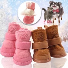 1 set /4 pcs Winter Pet Dog Shoes Warm Snow Boots For Cat Dogs Non Slip