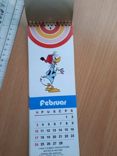 1974 WALT DISNEY CALENDAR MICKEY MINNIE MOUSE DONALD DUCK Jaq Gus YUGOSLAVIA - Picture 3 of 8