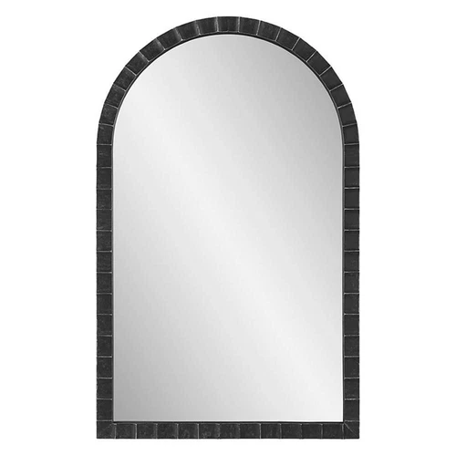 Uttermost Dandridge Contemporary Iron and MDF Arch Mirror in Matte Black/Silver - Picture 1 of 7