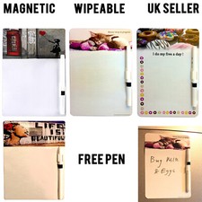 A5 Magnetic Fridge Memo Board Whiteboard Dry Erase Magnet Notice Planner Jotter