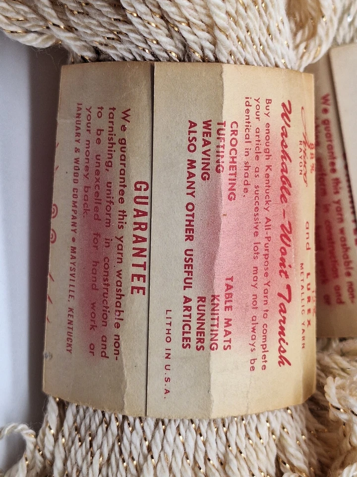 4 madejas hilo de colección Kentucky todo uso rayón y lúrex 80 yardas ea artículo 103 Foto 3 de 3