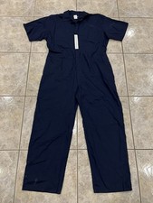 NEW NWT Walls Master Made Men's 52 TALL Coveralls Blue Short Sleeve FLAWED