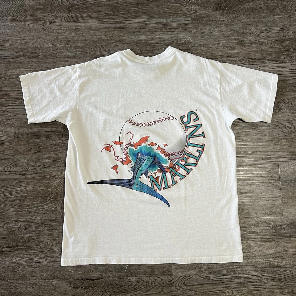 Camiseta De Colección Años 90 Florida Marlins MLB Nuez moscada Béisbol Avance Talla XL Foto 2 de 4