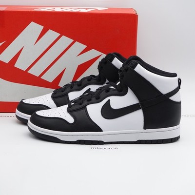 Size 11 Men's Nike Dunk High Retro Panda Dunk Leather Sneakers DD1399-105 Black
