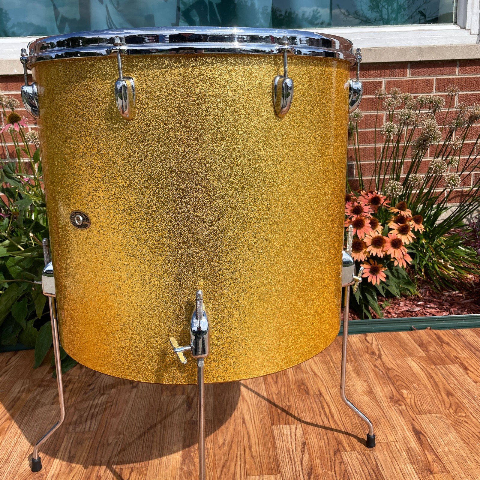 1960s Slingerland 18x20 Concert Floor Tom Gold Sparkle