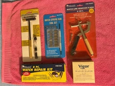 Lot Of New Watch Repair Tools -Hammer, Pliers, Spring Bar Tool, Watch Paper More