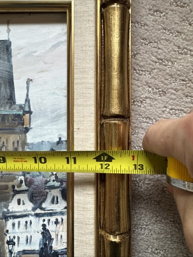 Original Painting Charles Bridge Tower Prague Gold Framed Wall Art - Picture 16 of 17