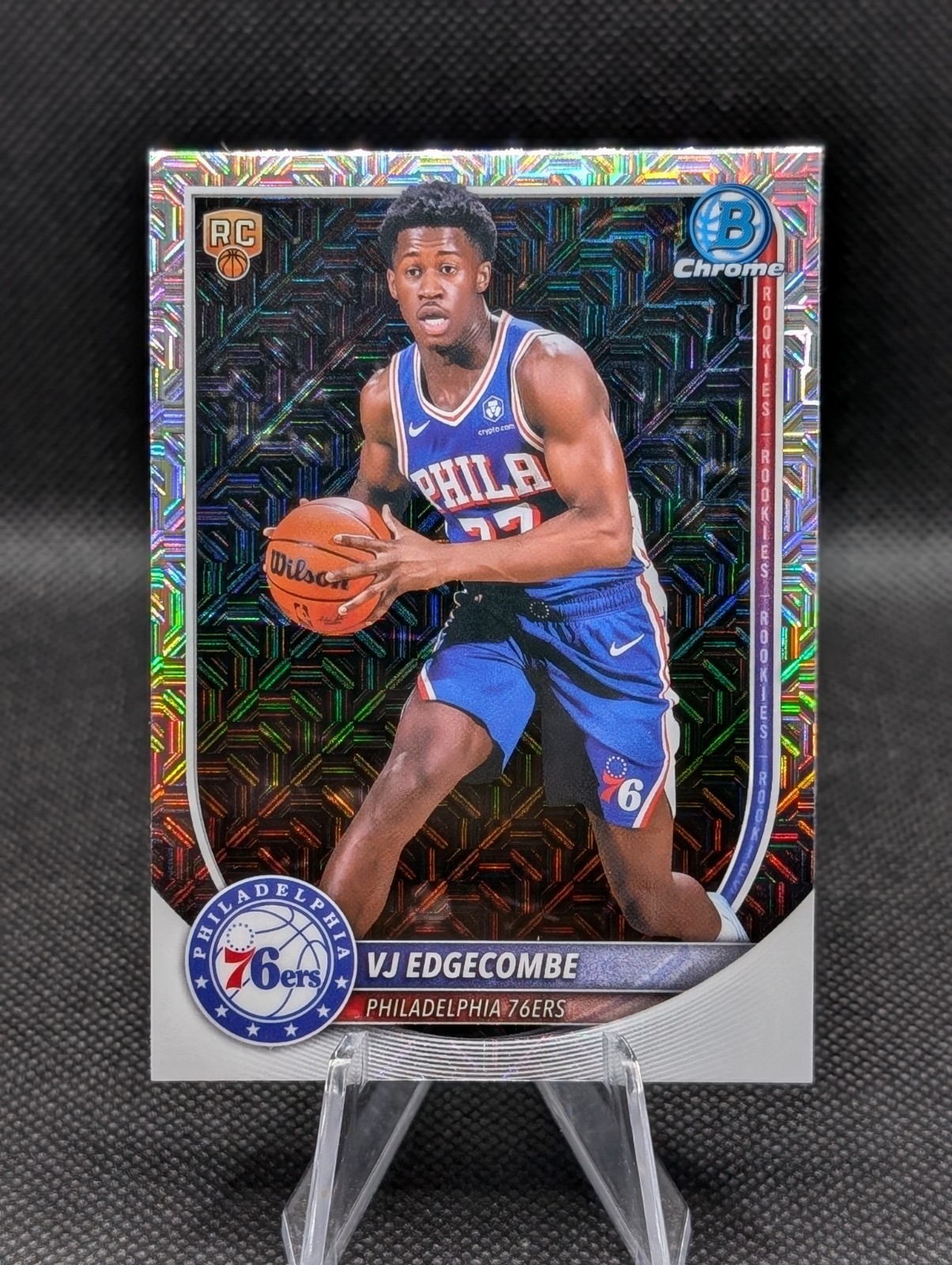 2025-26 Bowman VJ Edgecombe Chrome RC Mojo Refractor Rookie #BCV-3 76ers