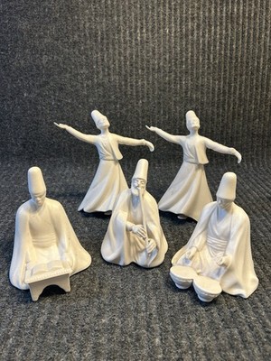 Vintage Sufi Whirling Dervish Figurines Set Of 4. Made In Turkey.