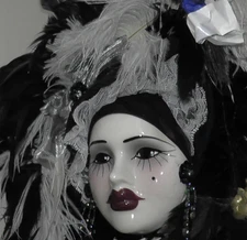 CERAMIC MASKS LOT OF 10 DECORATIVE HANDMADE BEAUTIFUL LADIES RARE COLLECTION WOW