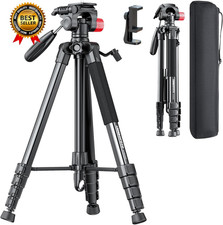 74"-Camera-Tripod, Porfessional Aluminum Heavy Duty Tripod Stand for Mirrorless