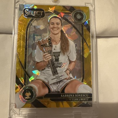   2025 Panini Select WNBA #253 Sabrina Ionescu Gold cracked ice /10 Liberty