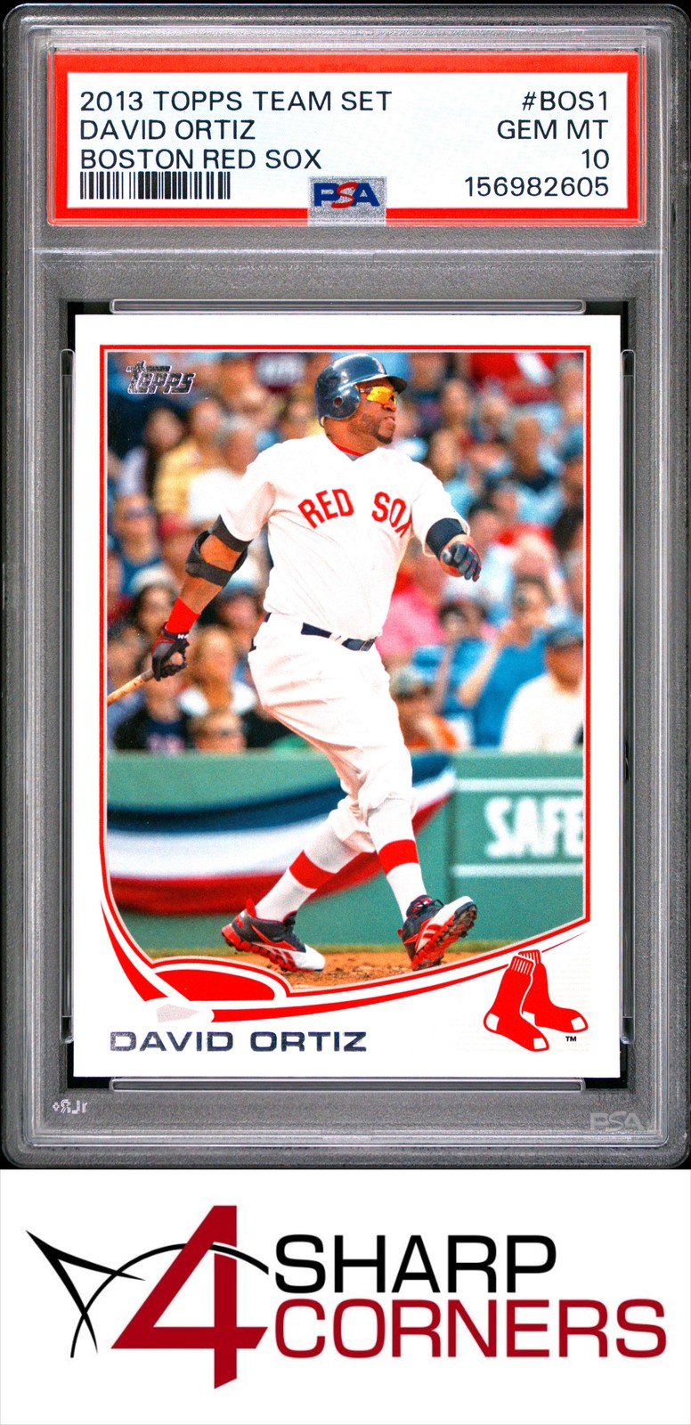 2013 TOPPS TEAM SET BOSTON RED SOX #BOS1 DAVID ORTIZ HOF POP 2 PSA 10