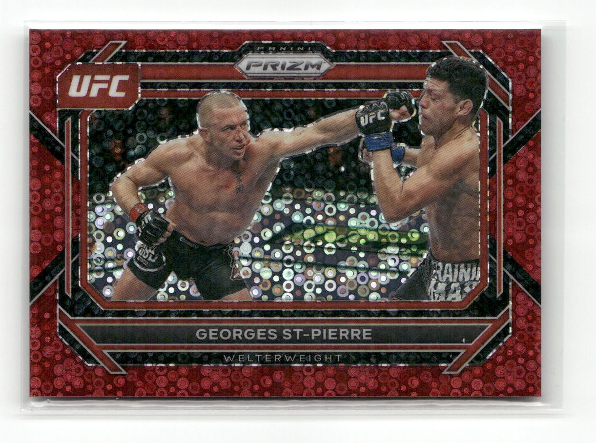 2023 Panini Prizm UFC #32 Georges St-Pierre Under Card Red Prizms #/99