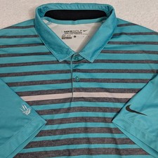 Nike Golf Tour Performance Dri-Fit Gradient Gray Green Polo Stretchy Vented