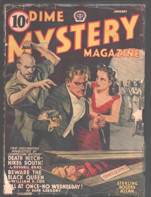 Dime Mystery 1/1942-Bound & gagged blonde babe-Russell Gray-William Cox-weird me