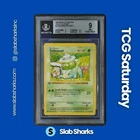 1999 POKEMON BASE SET 1ST ED SHADOWLESS #44/102 BULBASAUR THICK 3D STAMP BGS 9