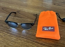 Ray Ban Jr Clubmaster Jr Sunglasses RJ9050S Black Half Frame With Case