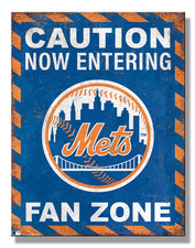 New York Mets Fan Zone MLB Tin Sign wall decor 12.5" x 16" Made in USA