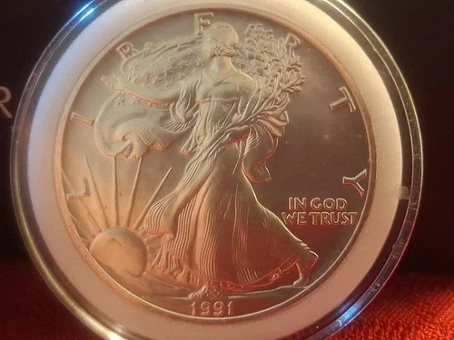 1991 1oz Fine Silver  WALKING LIBERTY ONE DOLLAR