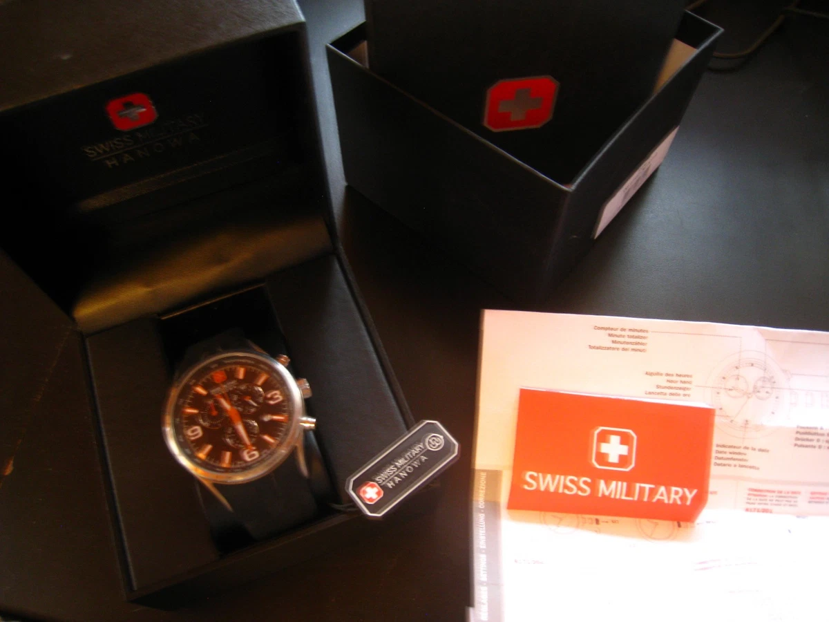 Swiss Military Hanowa Orologio Uomo SMWGN0001701 - Quarzo Svizzero, Cassa 43mm, Vetro Zaffiro, Silicone Nero