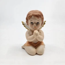 Homco Porcelain Bisque Angel Cherub Figurine Kneeling Praying #1430 Pre-owned