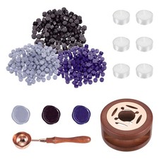 Wax Seal Kit, 150 Wax Beads, Candles, Wisteria/Purple/Dark Purple