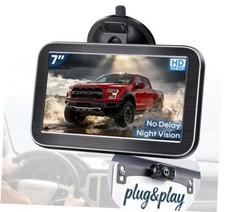 HD 1080P Backup Camera: 15-Min Easy Install 7 inch Large 7" Monitor with Camera