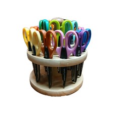 Kraft Edgers Set of 18 Scissors Rotating Wood Carousel Holder Craft Scrapbooking