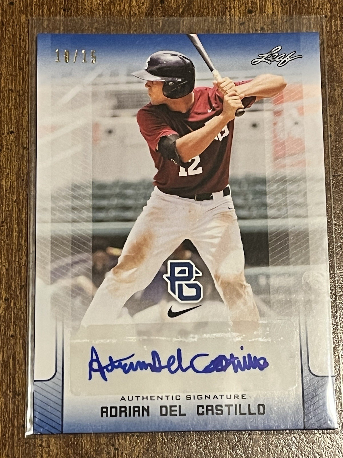 ADRIAN DEL CASTILLO 2017 LEAF PERFECT GAME AUTOGRAPH CARD #10/15 DIAMONDBACKS