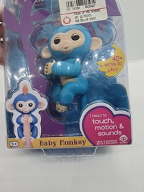 Fingerlings Baby Monkey Boris Blue Interactive Toy WowWee