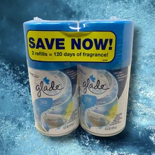 Lot 2 x Glade Air Freshener Automatic Spray Refills Clean Linen Scent NEW Sealed