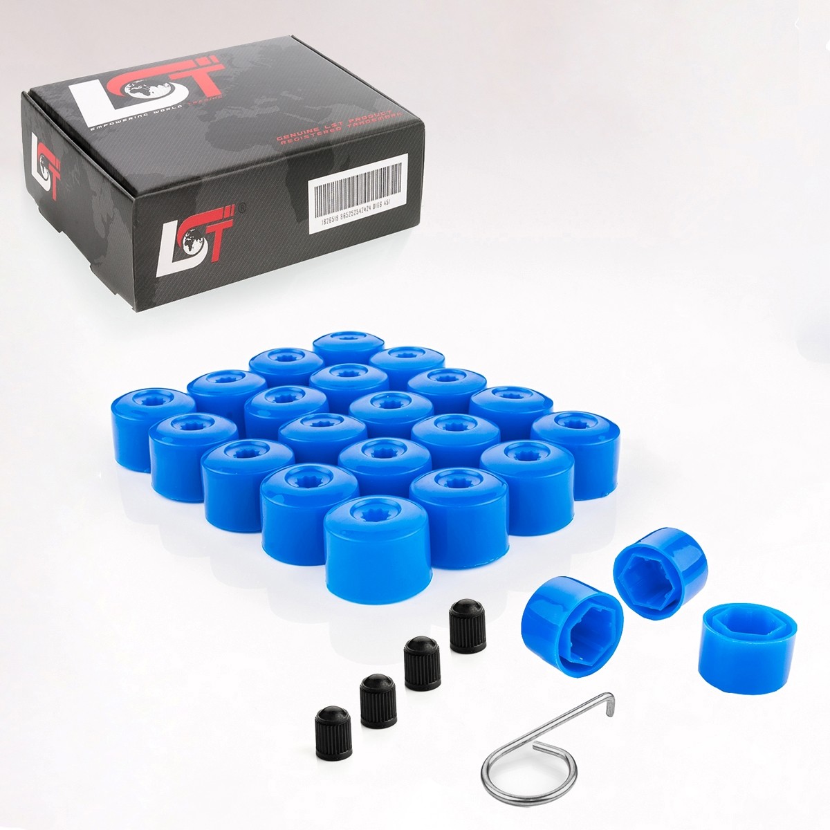 20x Shrouds Wheel Screw Caps Wheel Bolt Set Blue 0 21/32in for Jeep